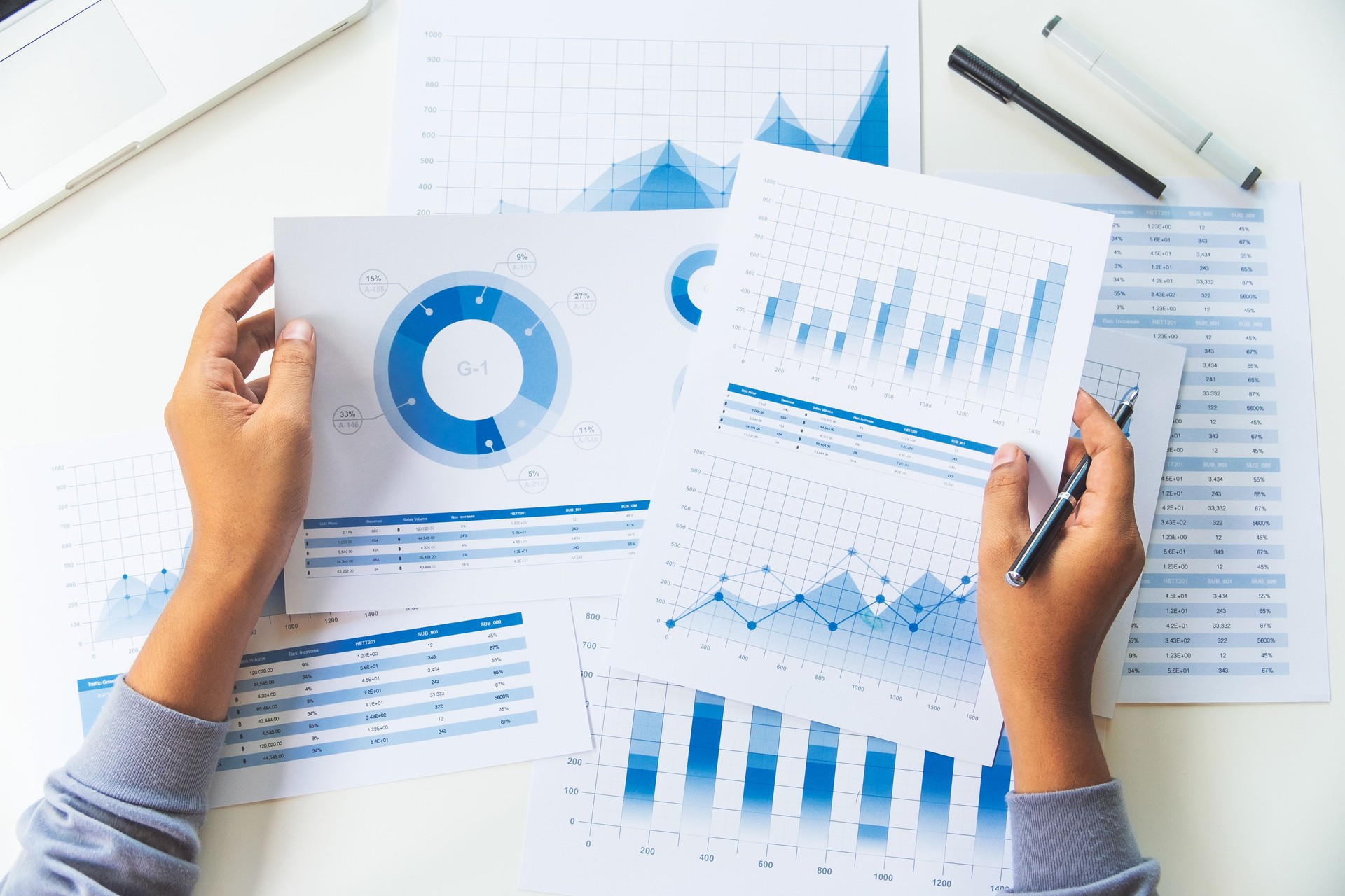 businessman working data document graph chart report marketing research development  planning management strategy analysis financial accounting. Business  office concept.